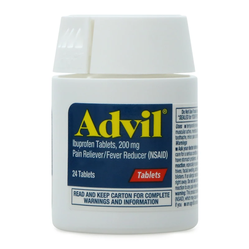advil® ibuprofen tablets 200mg, 24 coated tablets