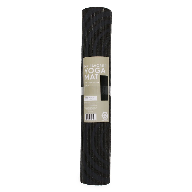 series-8 fitness™ black circles yoga mat 68in x 24in