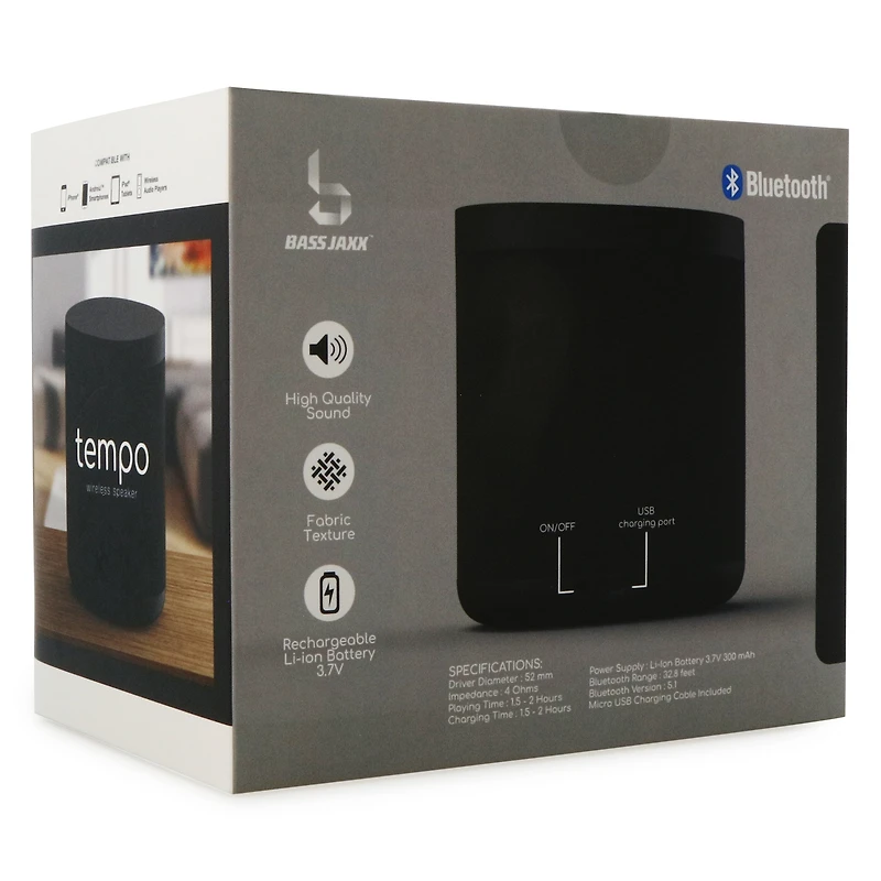 tempo fabric wrap bluetooth® speaker
