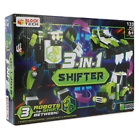 block tech® 3-in-1 shifter robot-vehicle build set