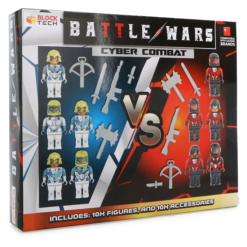 block tech® battle wars 10 minifigures & accessories set