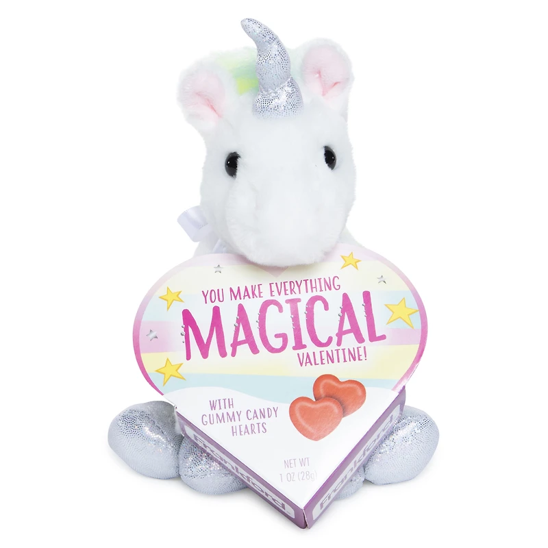 magical valentine unicorn plush & candy gift set
