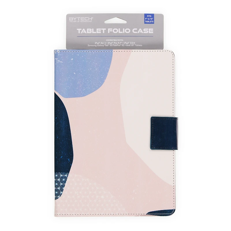 9in to 10in tablet folio case - black