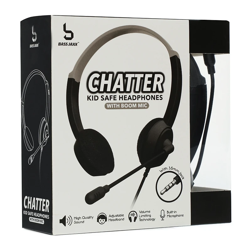 wired kid-safe headset with boom mic