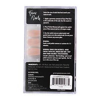 pretty woman faux nails 24-piece with glue - pink & rhinestone