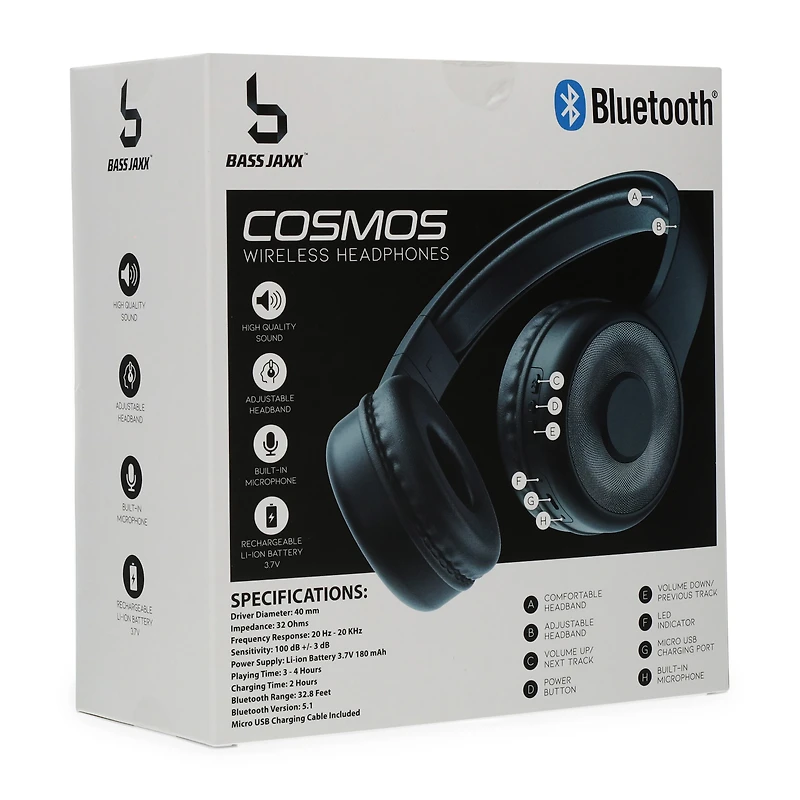 cosmos bluetooth® on ear headphones with microphone