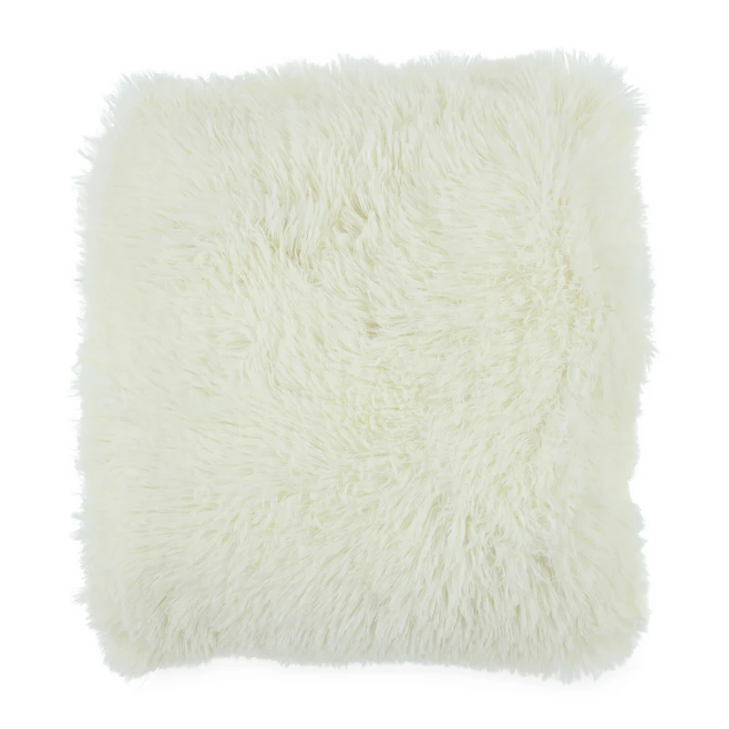 luxe high-pile faux fur throw pillow 16in