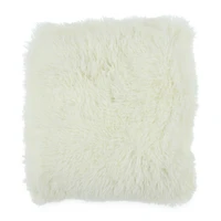 luxe high-pile faux fur throw pillow 16in
