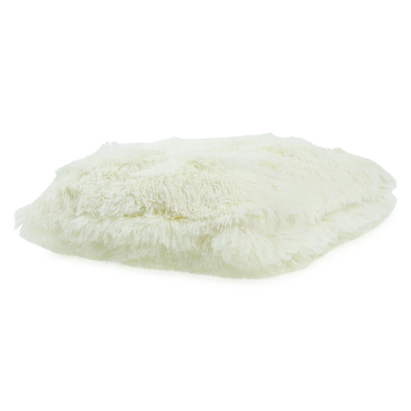 luxe high-pile faux fur throw pillow 16in