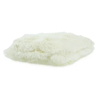 luxe high-pile faux fur throw pillow 16in