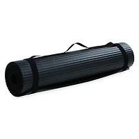 series-8 fitness™ extra thick black yoga mat with carrying strap 68in x 24in x 0.3in