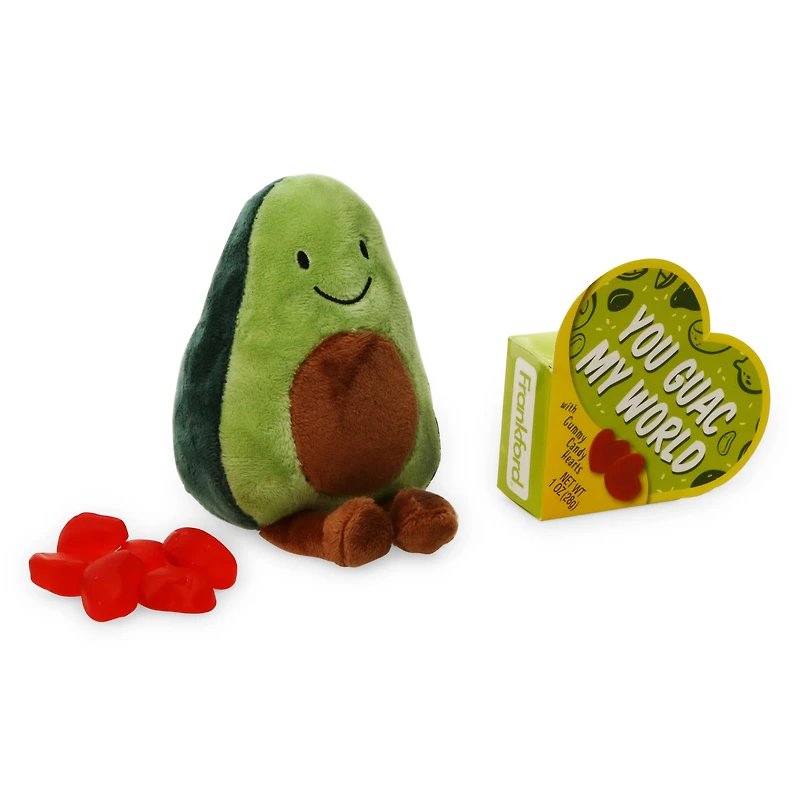 valentine avocado plush & candy gift set