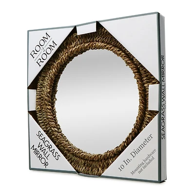 seagrass framed wall mirror 10in