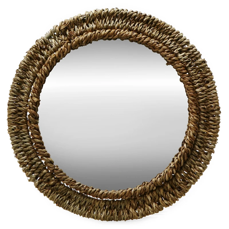 seagrass framed wall mirror 10in