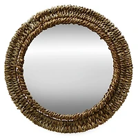 seagrass framed wall mirror 10in