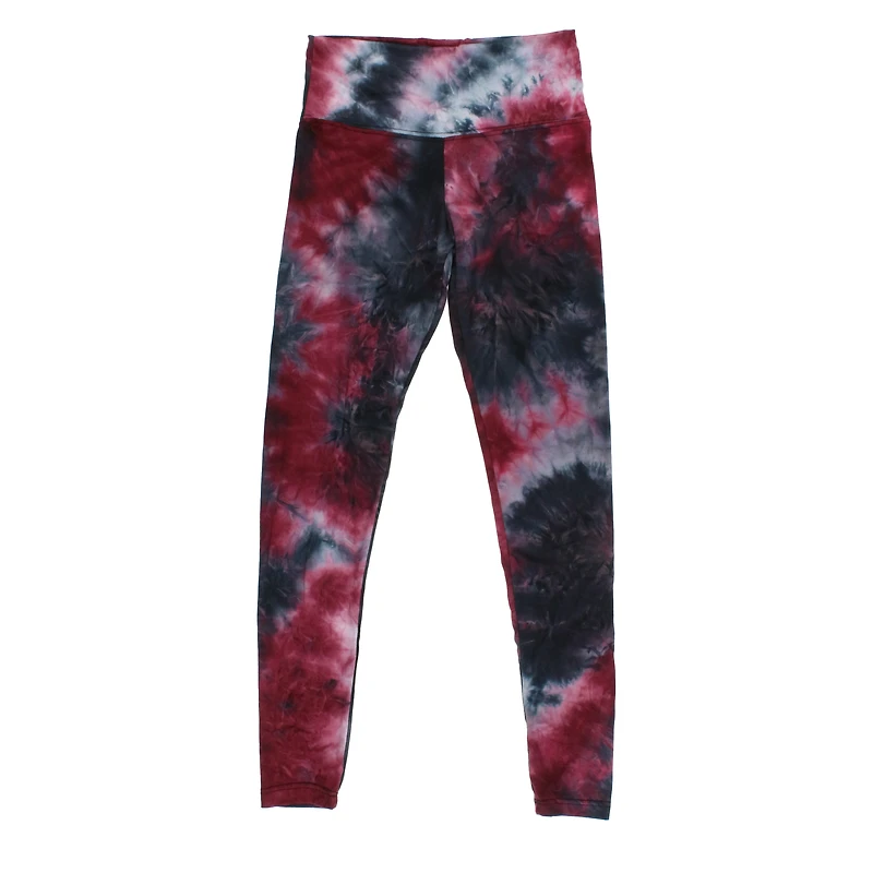 wine tie dye active leggings