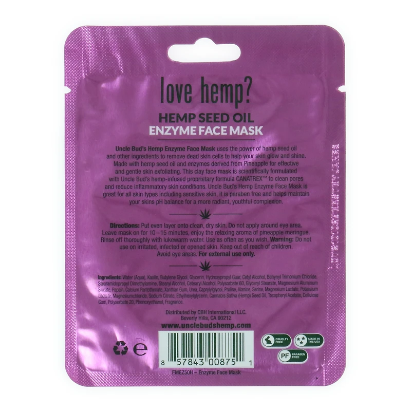 uncle bud's® hemp seed oil enzyme face mask