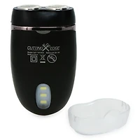cutting edge dual rotary shaver, battery powered