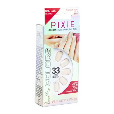 l.a. colors® pixie holographic art nail tips 33-piece nail kit