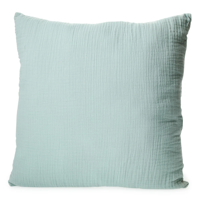 luxe collection khaki cotton gauze throw pillow 16in