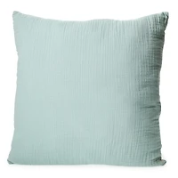 luxe collection khaki cotton gauze throw pillow 16in