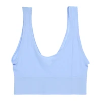 Blue V Neck Ribbed Bralette