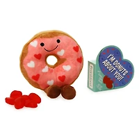 valentine's plush donut & candy gift