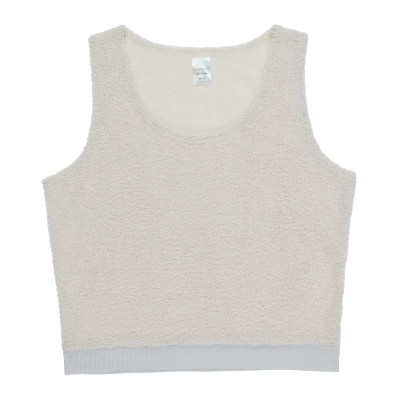 cream cozy teddy cropped cami - medium