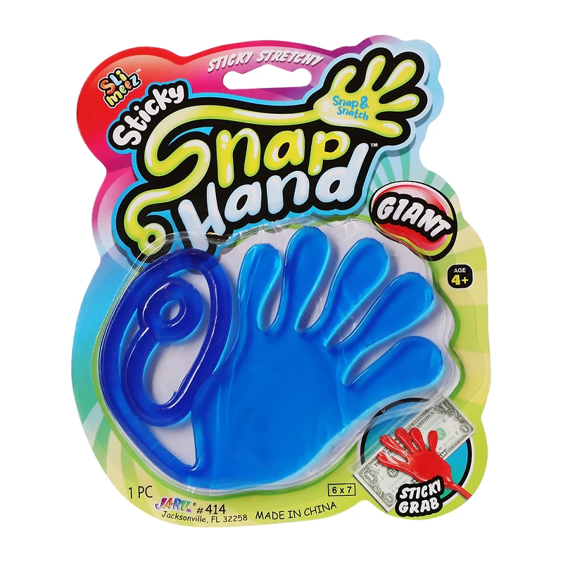 giant snap hand;giant sticky hand;snap hand;sticky hand;flinging toys;fling toys;novelty toys;silly toys;fun toys for kids;cheap kids;five below;party favors