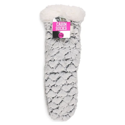 Faux Fur Cabin Socks, 1 Pair