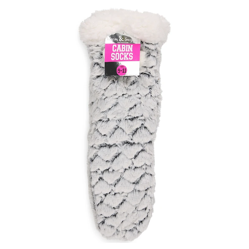 Faux Fur Cabin Socks, 1 Pair