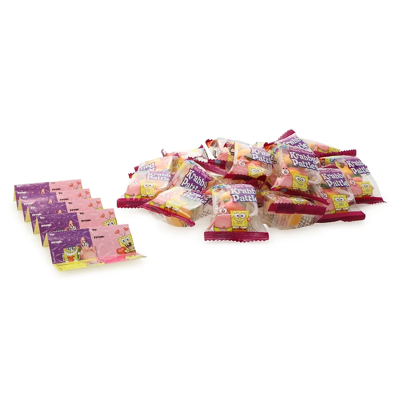 valentine heart-shaped krabby patties™ friendship exchange gummy candy 22-count