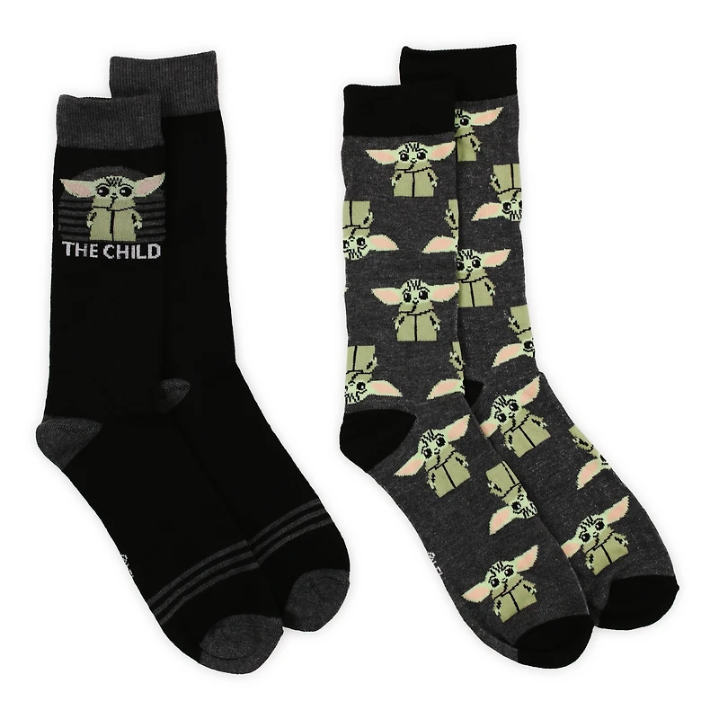 star wars the mandalorian black crew socks 2 pairs