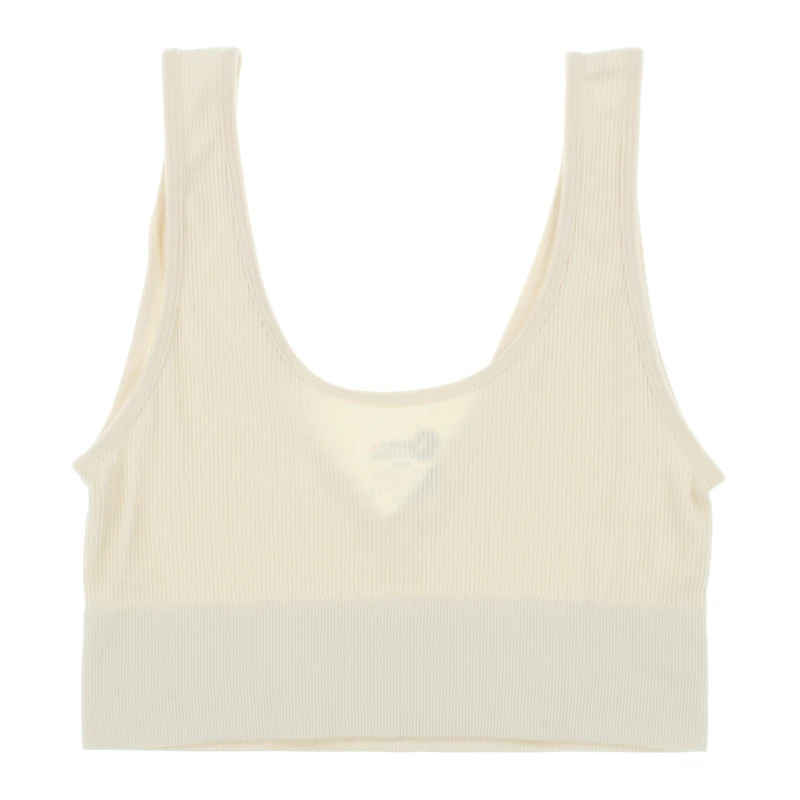 gray v neck ribbed bralette - small