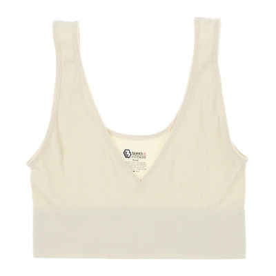 gray v neck ribbed bralette - small