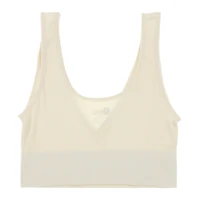 gray v neck ribbed bralette - small