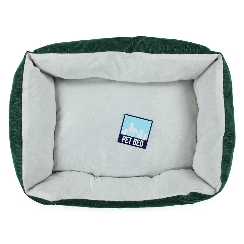 green burlap cuddler pet bed 20in x 14in