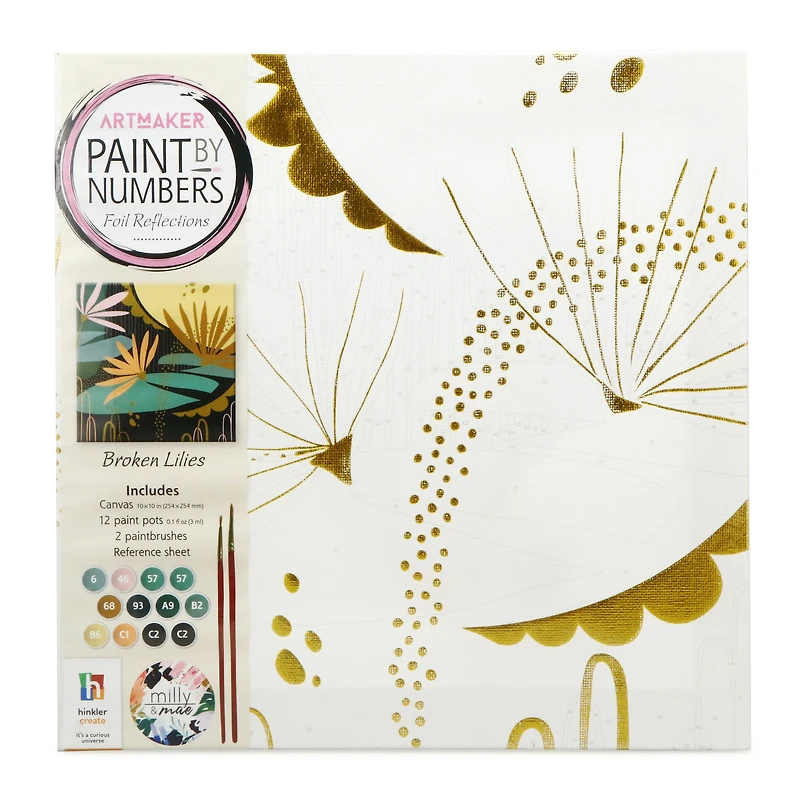 paint by numbers canvas with foil reflections art set