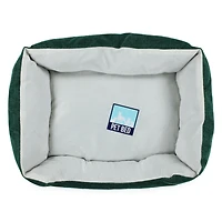 green burlap cuddler pet bed 20in x 14in