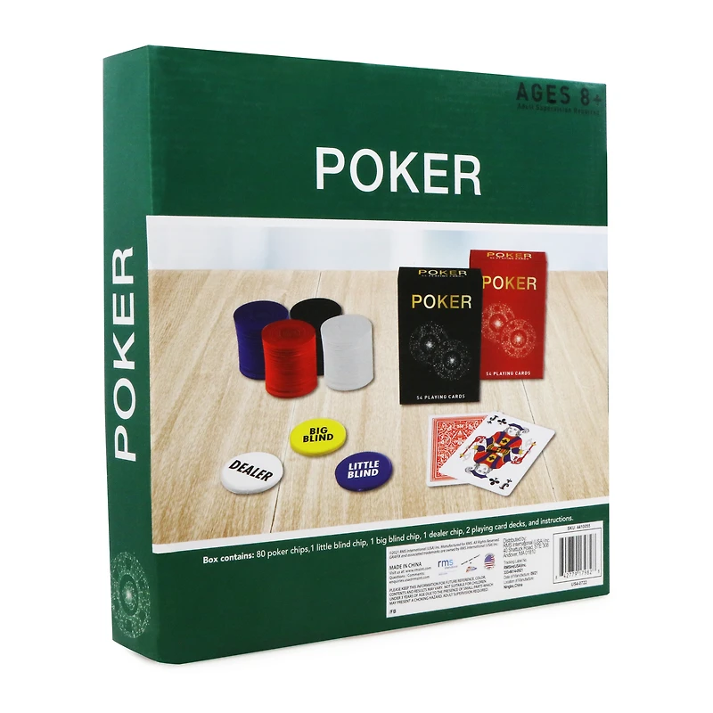 complete poker game set with chips & cards