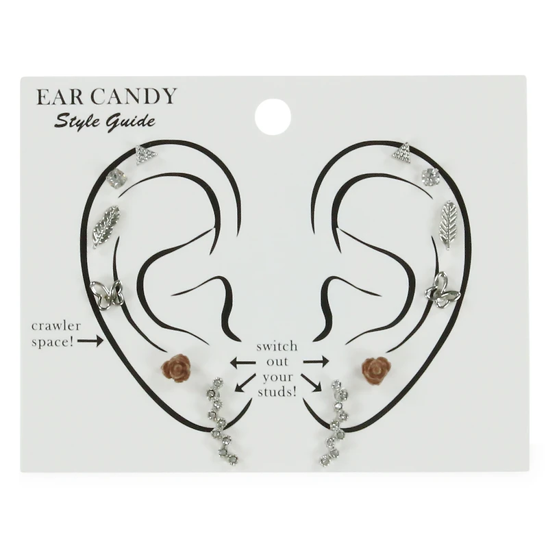 rose & butterfly ear candy earrings pack