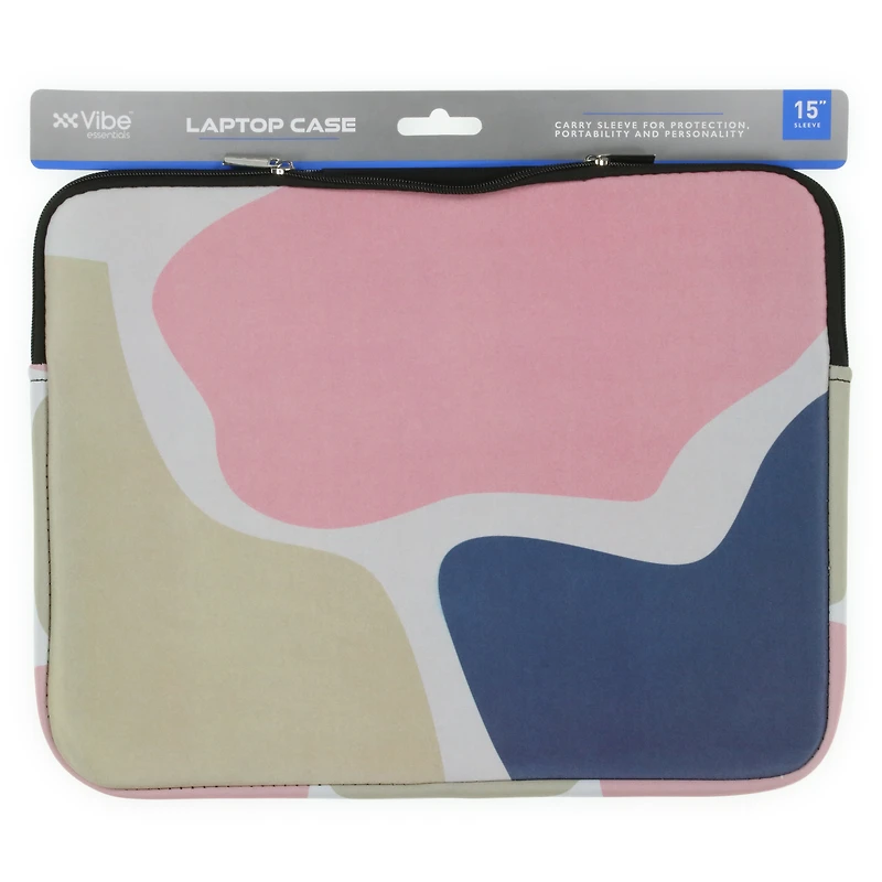printed neoprene 15in laptop case - abstract art