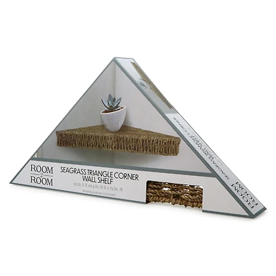 seagrass triangle corner wall shelf 15in