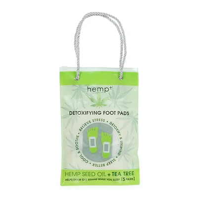 hemp+ detoxifying foot pads with tea tree oil, 5 pairs