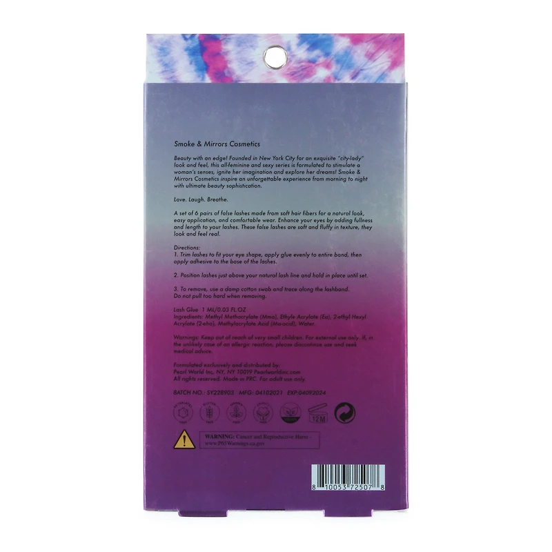 smoke & mirrors 6-pairs false eyelashes & glue set