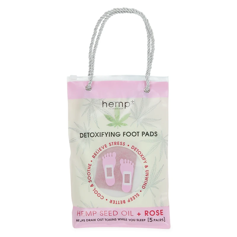 hemp+ detoxifying foot pads with rose, 5 pairs