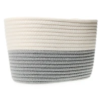 gray coiled rope storage bin 12in x 8in
