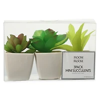 3-count mini faux succulent plants