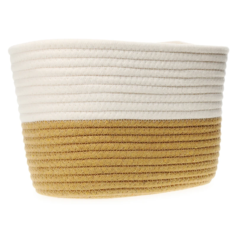 gray coiled rope storage bin 12in x 8in