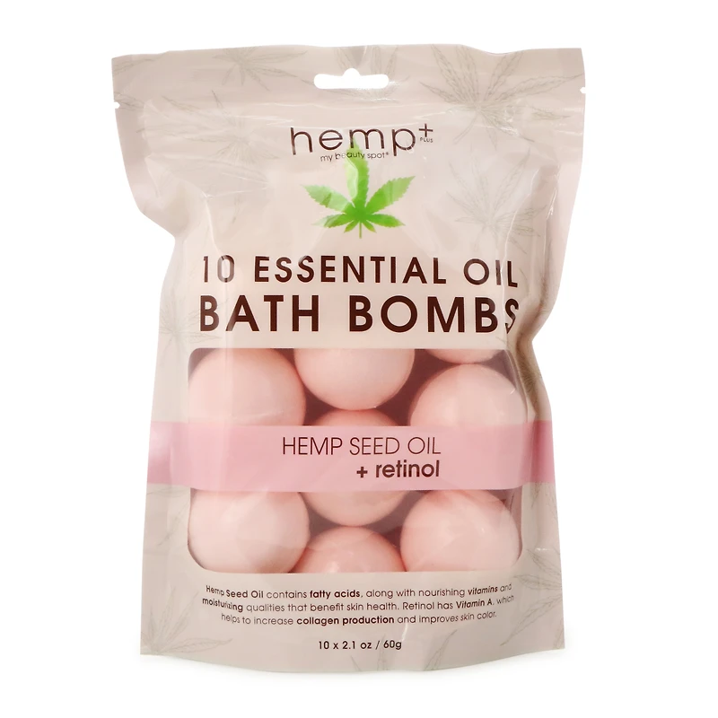 hemp seed oil + retinol bath bombs 10-count